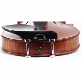 Violin Chinrest, Guarneri Model with Chrome Hill Style Clamps, Select Wood