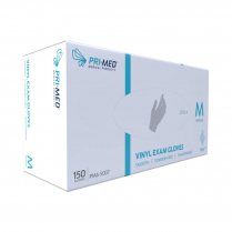 PRIMED® Clear™ Vinyl Exam Glove (150 per Box)