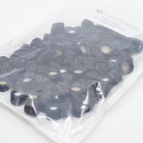 10mm Black Screw Cap, Easy Pierce Tan PTFE/White Silicone