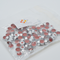 11mm Aluminum Silver Crimp Cap, Clear TEF/Red Rubber (Butyl)