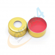 11mm Magnetic Crimp Cap, Red PTFE/White Silicone