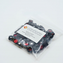 11mm Black Snap Cap, Red PTFE/White Silicone, pre-slit