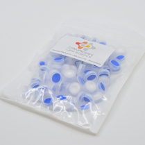 11mm Clear Snap Cap, Blue PTFE/White Silicone 0.04” w/slit