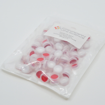 11mm Clear Snap Cap, Red PTFE/White Silicone 0.04” w/slit