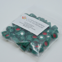 9mm Green Screw Cap, Red PTFE/White Silicone