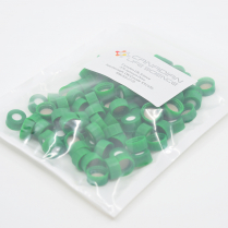 9mm Green Screw Cap, Beige PTFE/Silicone, Bonded