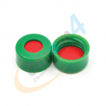 9mm Green Screw Cap, PTFE/Silicone/PTFE