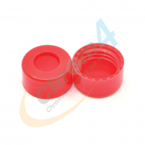 9mm Red Screw Cap, PTFE/Silicone/PTFE