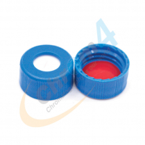 Cap Screw 9mm Blue Ribbed Red PTFE/White Silicone w/Slit