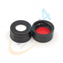 Cap Screw 9mm Red Ribbed Black PTFE/White Silicone w/Slit