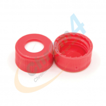 Cap Screw 9mm Red Ribbed Red PTFE/White Silicone w/Slit