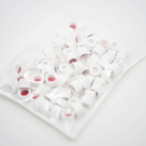 8-425 White Screw Cap, Red PTFE/White Silicone