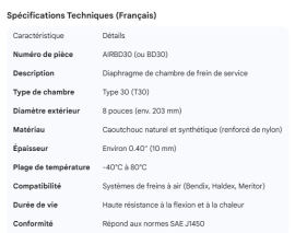 BRAKE CHAMBER DIAPHRAGM TYPE 30