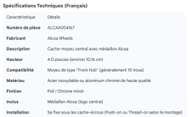 ALCOA CENTER COVER W/MEDALLION 4.0" HIGH