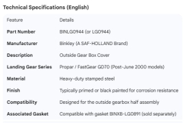 BINKLEY OUTSIDE GEAR BOX COVER PROPAR