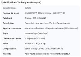 BINKLEY SLIDER BOX TORSION CAM WITH ARM NEW STYLE