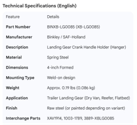 BINKLEY HANDLE HOLDER (SPRING STEEL)