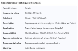 BINKLEY OUTPUT GEAR W/ PINION