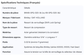 BINKLEY SHIFT LOCK SPRING
