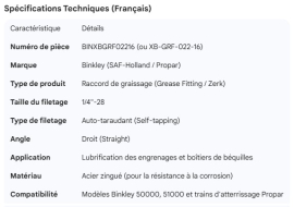 BINKLEY GREASE FITTING PROPAR