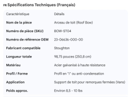 STOUGHTON ROOF BOW 98.75" 23-06636-000-00