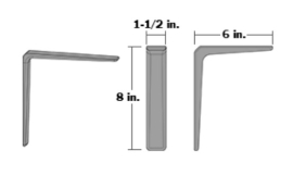 REINFORCEMENT CORNER IRON ANGLE 1-1/2" X 6" X 8"