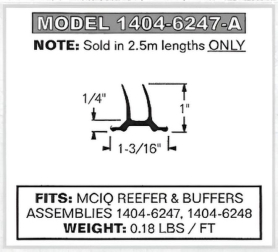 DOOR GASKET THERMAL WITH DOUBLE LIP 101" (8'5")