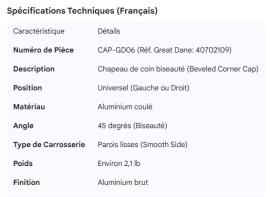 GREAT-DANE CORNER CAP 40702109