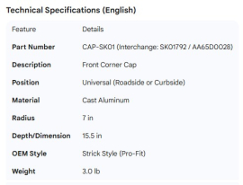 STRICK CORNER CAP SK01792