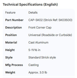 STRICK CORNER CAP SK03500