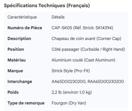STRICK CORNER CAP SK14394