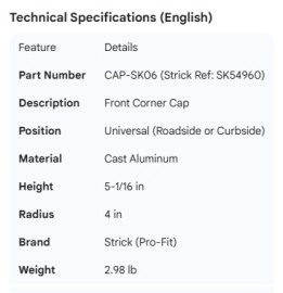 STRICK CORNER CAP SK54960