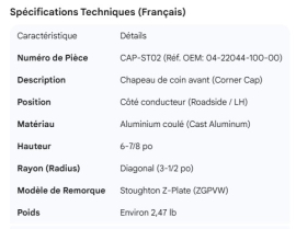 STOUGHTON CORNER CAP RS Z-PLATE 04-22044-100-00