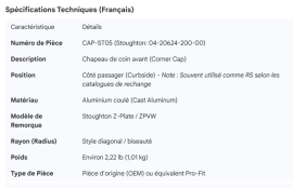 STOUGHTON CORNER CAP RS 04-20624-200-00