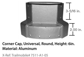 TRAILMOBILE CORNER CAP 7511-A1-05 (NO HOLES)