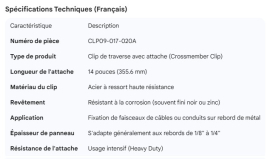 CROSSMEMBER CLIP WITH 14" TIE-WRAP