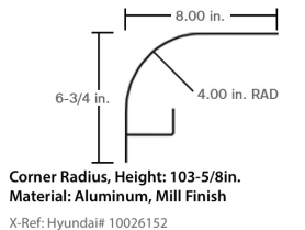 CORNER RADIUS 4" X  110" MILL FINISH	