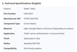 STRICK CORNER RADIUS SK47158
