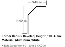 STOUGHTON CORNER RADIUS WHT 01-20165-XXX-00 5"X 6.5"X9.25"