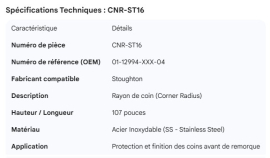 STOUGHTON CORNER RADIUS 107" SS 01-12994-XXX-04