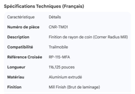 TRAILMOBILE CORNER RADIUS MILL 116.125" RP-115-MFA