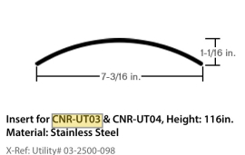 UTILITY CORNER INSERT SS 116"  X 7-11/16" REEFER 3-2500-098
