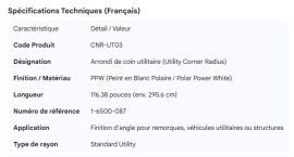 UTILITY CORNER RADIUS PPW 116.38" 1-6500-087