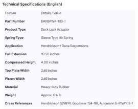 DANA AIR SPRING DOCK LOCK