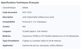 UTILITY GASKET DOOR 2"-4" BLACK X 12'