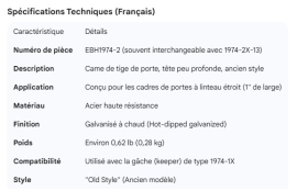 EBERHARD DOOR ROD CAM SHALLOW HEAD OLD STYLE