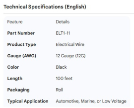 WIRE BLACK 12G 100' ROLL