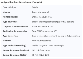 EVELEY ADJUSTABLE TORQUE ROD