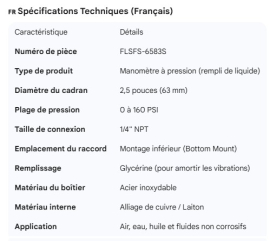 AIR GAUGE LIQUID FILLED 2.5" 160PSI 1/4NPT BOTTOM