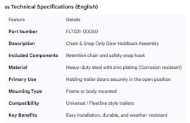 CHAIN & SNAP ONLY HOLDBACK